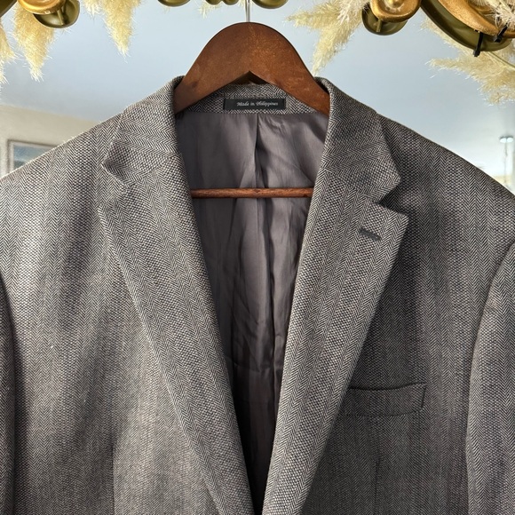 Ralph Lauren Men’s Charcoal Patterned Suit Jacket Blazer 100% Wool - Picture 2 of 9